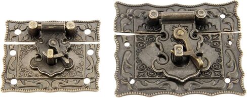 Latch Lock Antique Bronze Box Latch Clasps Decorative Buckle Jewelry Gift Vintage Wooden Box Hasp Latch Hook with Screws Funiture Hardware in Saudi Arabia