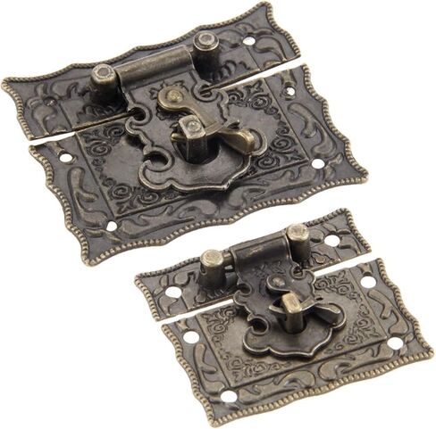 Latch Lock Antique Bronze Box Latch Clasps Decorative Buckle Jewelry Gift Vintage Wooden Box Hasp Latch Hook with Screws Funiture Hardware in Saudi Arabia