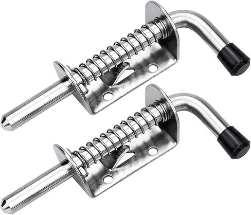 Slide Latch,Gate Bolt Lock,Bolt Sliding Door Lock, 2Pcs Garage Door Lock Latch Spring Latch Stainless Steel Spring Bolts Latches Security Barrel Bolt Latch Cabinet s Hardware (Color : 2 in Saudi Arabia