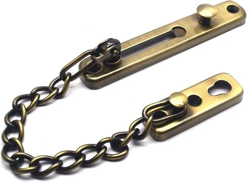 Door Chain Lock,Chain Safe Buckle,Latch Safety Limiter,Stainless Steel Door Chain Chain Door Lock Door Bolt Bolt Anti-Theft Buckle Safety Chain Door Buckle Hasp (Col(Red Bronze) in Saudi Arabia