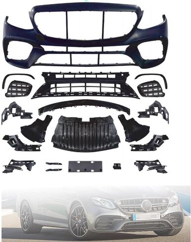 استبدال غطاء المصد الأمامي لسيارة 2017 2018 2019 2020 Mercedes-Benz E300 E350 E400 E450، للموديلات التي لا تحتوي على حزمة تصميم فاخرة وAMG # 2138852700 مع فتحة مستشعر وقوف السيارات in Kuwait