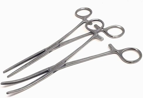 2 Piece Curved & Straight 8" Hemostat Set, Stainless Steel Locking Tweezer Clamps - Ideal Hemostats for Nurses, Fishing Forceps, Crafts and Hobby in Kuwait