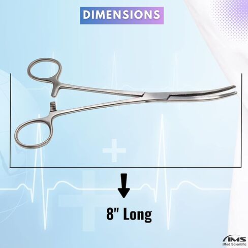 2 Piece Curved & Straight 8" Hemostat Set, Stainless Steel Locking Tweezer Clamps - Ideal Hemostats for Nurses, Fishing Forceps, Crafts and Hobby in Kuwait