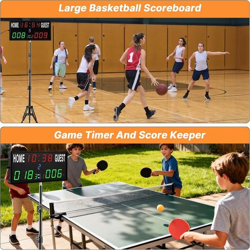 حافظة النتائج الرقمية للوحة النتائج الإلكترونية المطورة مع جهاز تحكم عن بعد وحامل ثلاثي القوائم، وشريط النتائج الرياضية للوحة كرة السلة مع مؤقت 12/24 ساعة في الوقت الحقيقي لكرة القدم/ثقب الذرة/بينج بونج/تنس الطاولة in Saudi Arabia