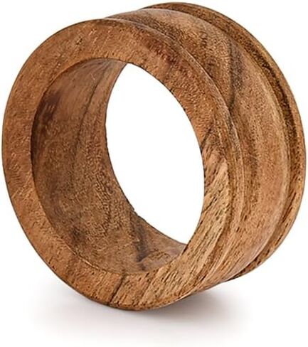 Napkin Rings Acacia Wood Set of 12 for Dinner Table Decoration | Napkin Ring for Home and Kitchen Décor Festive Party Gift Farmhouse for Table in Kuwait