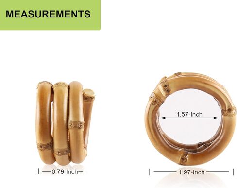 مجموعة حلقات مناديل الخيزران الطبيعية المكونة من 6 قطع، حلقات حامل مناديل الروطان المصنوعة يدويًا لتزيين طاولة الطعام الصيفية لعيد الأب لحفلات الزفاف والولائم والعيد وعيد الميلاد وديكور حفلات أعياد الميلاد in Kuwait