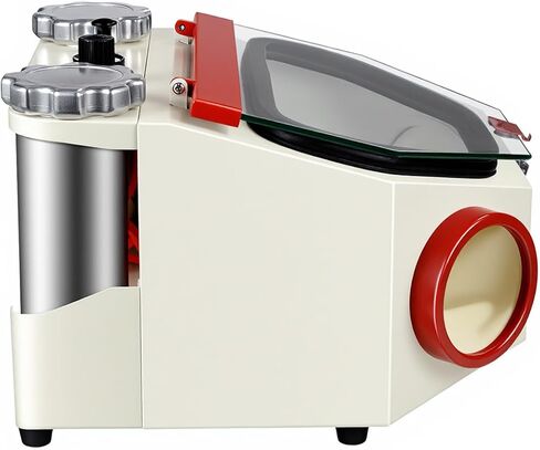 USA Professional Lab Sandblaster With 2 Pens & 2 Tanks,Foot Pedal Control Sandblasting Equipment With LED and Large View Window in Kuwait