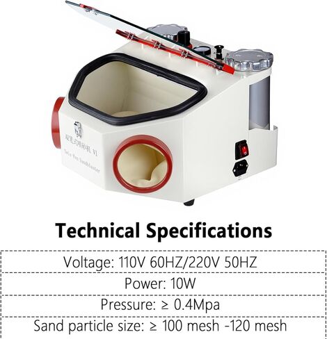 Sandblaster Double Pen Sand Blasting Machine Large View WindowLED Lamp with 2 Iron Cups in Kuwait