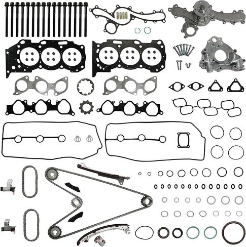 1GR-FE Engine Overhaul Rebuild Kit Head Gasket Set Timing Chain Kit W/Water Pump & Oil Pump Fit For Toyota 4Runner Tacoma Tundra FJ Cruiser 4.0L 2003-2015 DOHC 1GRFE 1610009471,13506-AD010,HS26330PT in Kuwait