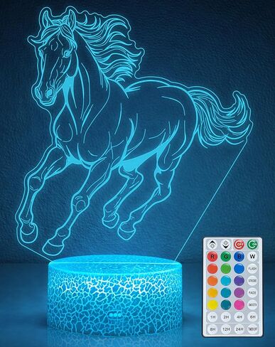 Horse Gift for Girls, Equestrian Decor Lamp with Remote, 16 Colors Changing Dimmable Horse Night Light for Bedroom, Kids Women Birthday Xmas Equestrian Gifts in Saudi Arabia