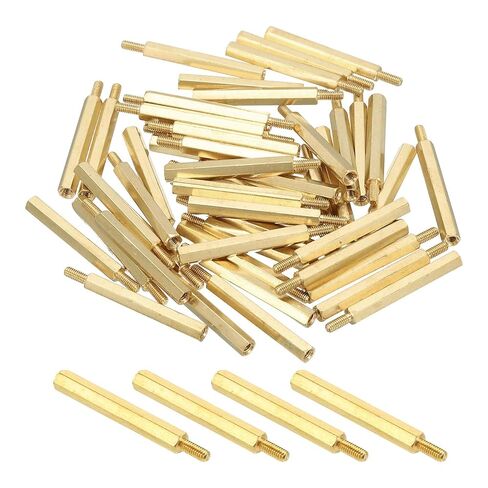PATIKIL M4 Brass Hex Standoff, 25 Pcs PCB Motherboard Spacer Screws for Drone Quadcopter Computer Build Electronic Projects Circuit Board, Gold (M4 x 30mm+6mm) in Saudi Arabia