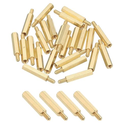 PATIKIL M4 Brass Hex Standoff, 25 Pcs PCB Motherboard Spacer Screws for Drone Quadcopter Computer Build Electronic Projects Circuit Board, Gold (M4 x 30mm+6mm) in Saudi Arabia
