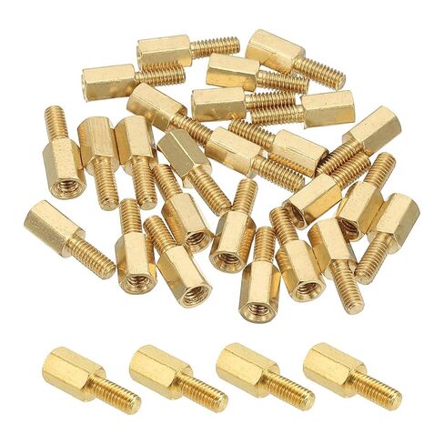 PATIKIL M4 Brass Hex Standoff, 25 Pcs PCB Motherboard Spacer Screws for Drone Quadcopter Computer Build Electronic Projects Circuit Board, Gold (M4 x 30mm+6mm) in Saudi Arabia