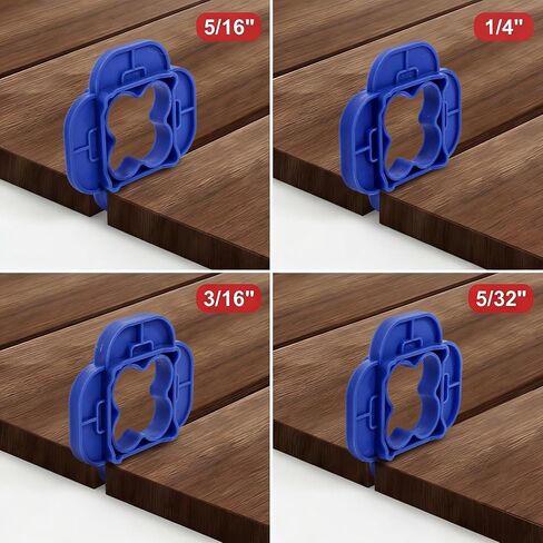 Elsjoy 24 Pack 4-in-1 Deck Spacer Tools (5/32", 3/16", 1/4", 5/16"), Blue Deck Board Spacers for Composite, PVC, Hardwood & Pressure Treated Decking Board in Saudi Arabia