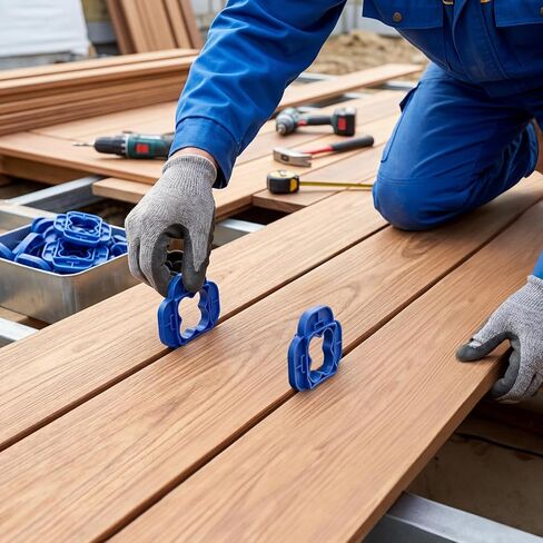 Elsjoy 24 Pack 4-in-1 Deck Spacer Tools (5/32", 3/16", 1/4", 5/16"), Blue Deck Board Spacers for Composite, PVC, Hardwood & Pressure Treated Decking Board in Saudi Arabia