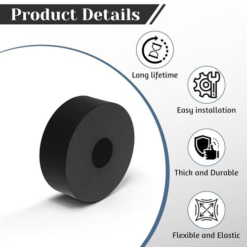 8 PCS Multi Purpose Rubber Spacer, 1-9/16" OD x 1/2" ID x 3/5" Thickness Rubber Washers for Screws, Anti Vibration Pads for Bolts, Car, Boat, Home (40 * 12 * 15mm) in Kuwait