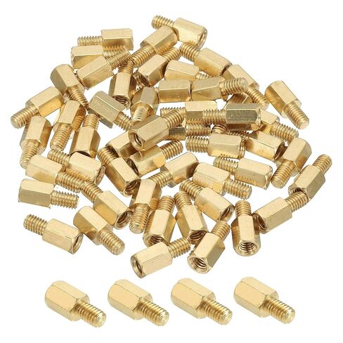 PATIKIL M4 Brass Hex Standoff, 50 Pcs PCB Motherboard Spacer Screws for Drone Quadcopter Computer Build Electronic Projects Circuit Board, Gold (M4 x 14mm+6mm) in Saudi Arabia