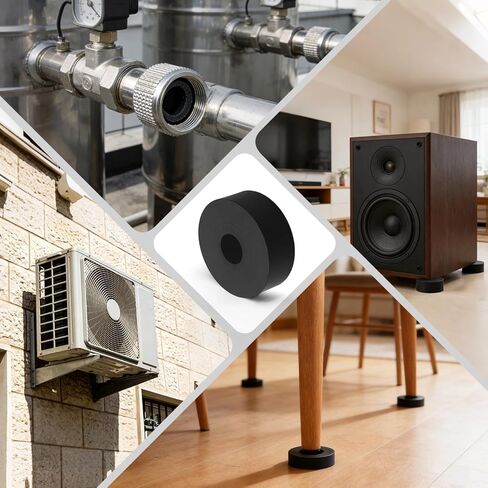 8 PCS Multi Purpose Rubber Spacer, 1-9/16" OD x 1/2" ID x 3/5" Thickness Rubber Washers for Screws, Anti Vibration Pads for Bolts, Car, Boat, Home (40 * 12 * 15mm) in Kuwait