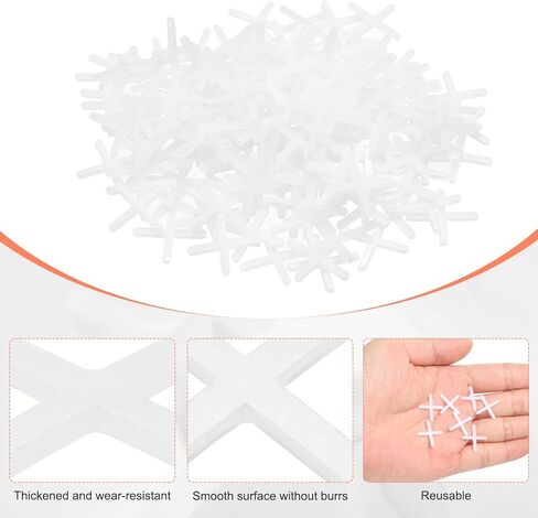 PATIKIL 3/64" 1mm Cross Tile Spacers,2000 Pcs Suit 1 mm Plastic Floor Wall Hexagonal Tile Spacers for Floor Wall Spacing Paving Tiling Installation Leveling Laying, White in Saudi Arabia