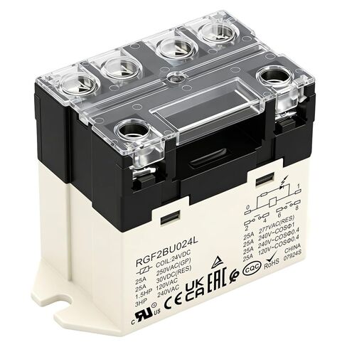 2 Pack General Purpose Relay, RGF2BU615L, 25A 100-120VAC Coil Voltage, 6Pin Double Pole Single Throw Normally Open Contacts, with LED Indicator Light and Protection Cover in Saudi Arabia