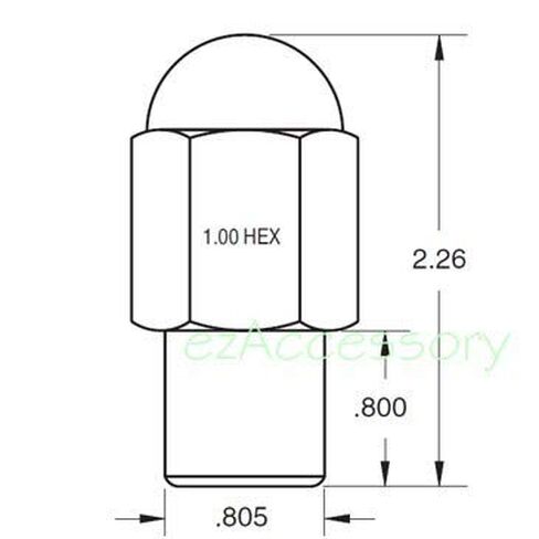 16 Dualie Mag Lug Nuts 5/8" with Washers 0.8" Shank Diameter 1" Hex 2.25" Height in Saudi Arabia