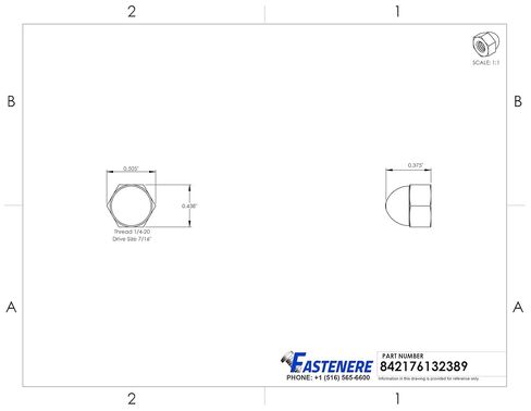 1/4-20 صواميل سداسية الشكل، نحاس صلب، درجة 360، تجاري، لمسة نهائية سادة، الكمية 10 من Fastenere in Kuwait