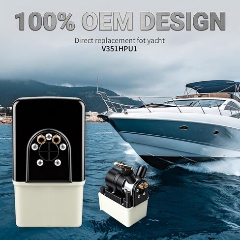NEW V351HPU1 Hydraulic Power Unit 12V Replacement Compatible with Yacht Marine Trim Tab Pump -HPU w/ 2 Solenoid Valves in Kuwait