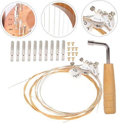 Toddmomy Lyre Harp String Tuning Wrench Kit 21pcs Lyre Strings Harp Accessories Easy Replacement in Saudi Arabia