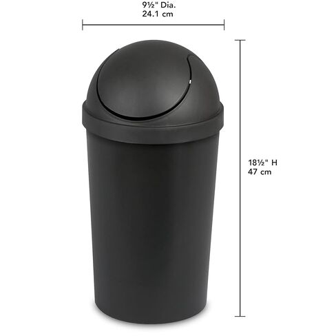 Bathroom Trash Can, 3 Gallon Small Plastic Garbage Bucket Bin with Swing Top Lid, Black in Saudi Arabia