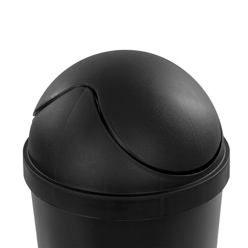 Bathroom Trash Can, 3 Gallon Small Plastic Garbage Bucket Bin with Swing Top Lid, Black in Saudi Arabia