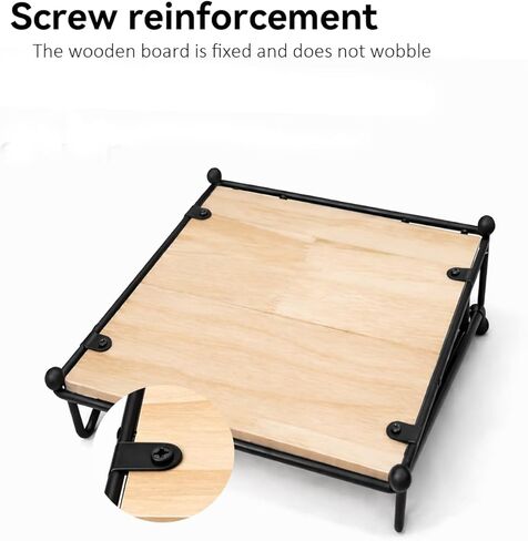 Elegant Flat Napkin Holder with Weighted Arm - Rustic Metal & Wood Paper Napkin Dispenser for Dining Table, Office, Home, Countertop, Bar - One-at-a-Time Dispensing, Holds up to 50 Napkins (BLACK) in Saudi Arabia