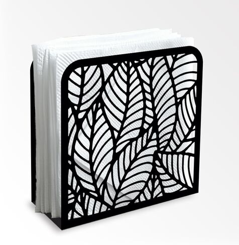 Sunflower and Butterfly Decorative Black Metal Napkin Holder for Table, 4.9" x 4.9" x 1.9" Standing Napkin Holder for Home Kitchen Restaurant Picnic Party Coffee Bar Dining Room in Saudi Arabia