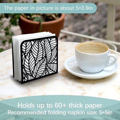 Sunflower and Butterfly Decorative Black Metal Napkin Holder for Table, 4.9" x 4.9" x 1.9" Standing Napkin Holder for Home Kitchen Restaurant Picnic Party Coffee Bar Dining Room in Saudi Arabia