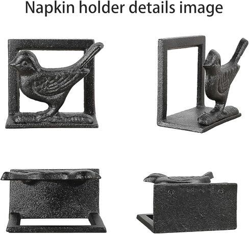 حامل مناديل رائع من الحديد الزهر مع شكل حيوان واقف مرح - حاملات مناديل الطيور مناسبة للمطابخ والمطاعم والحفلات in Saudi Arabia