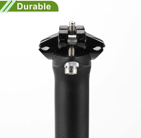 Universal 25.4x400mm Carbon Fiber Pattern Matte Black Bike Seat Posts Shock Absorbing Bike Saddle Post Seat Tube Carbon Fiber 1 Pc in Saudi Arabia