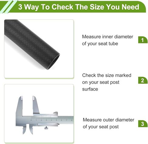 Universal 25.4x400mm Carbon Fiber Pattern Matte Black Bike Seat Posts Shock Absorbing Bike Saddle Post Seat Tube Carbon Fiber 1 Pc in Saudi Arabia