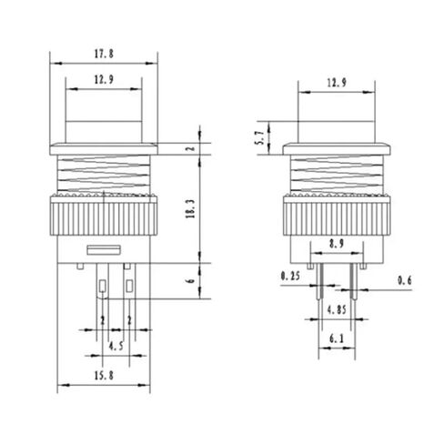 5/10 قطعة مفتاح زر ضغط، قفل ذاتي 16 مم/لحظي مع 5 ألوان إضاءة LED 4Pin R16-503/AD R16-503/BD (LED أحمر، 10 قطع، إعادة ضبط) in Kuwait