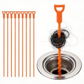 20 Inch Drain Snake, Drain Clog Remover – Reusable Flexible Snake Drain Hair Removal Tool for Sink, Drain Snake Hair Removal – Easy Use Plumbing Unclogger for Toilet, Bathroom Tub & Sewer (10 Pack) in Kuwait