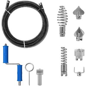 Drain Snake, Drain Auger with Drill Attachment, 16.4 Feet By 12 MM Plumbing Snake Auto Feed Flexible Hair Drain Clog Remover for Kitchen, Bathrom and Shower Sink in Kuwait