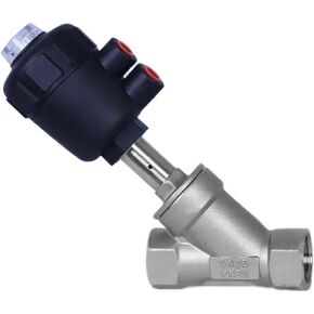 1PCS 1/2" 3/4" 1" 2" Stainless Steel Pneumatic Threaded Angle seat Valve Y Type high Temperature steam Threaded Angle seat Valve(2′,Thread) in Kuwait