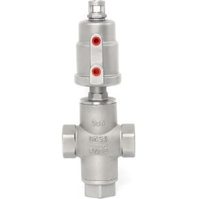 1PCS DN15/20/25 Three-Way clamp 1/2" 3/4" 1" BSPT Three-Way 3-Way 304 Stainless Steel Pneumatic Angle seat Valve(3/4",Thread Type) in Kuwait