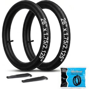 2Pack Bike Inner Tubes 20"/24"/26" x1.75/1.95/2.10/2.125 with 32mm Schrader Valve-– Compatible with City Bikes, Commuter Bikes, Kid Bikes& Mountain Bikes with 2 Tire Levers in Saudi Arabia