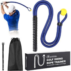MIKOSI Golf Rope Swing Trainer، متعدد الأغراض Golf Swing Trainer مقاومة قابلة للتعديل لتحسين الإيقاع والسرعة، معدات ممارسة الجولف مع كرة ناعمة مرجحة لممارسة التمارين الداخلية والخارجية، أزرق in Kuwait