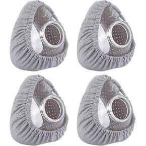 4 قطع من بطانات الأقنعة، أغطية قناع من نسيج شبكي مسامي متوافقة مع معظم أقنعة الوجه الكاملة F20، وسادة قناع تقلل من التهيج وتسربات الهواء، تمتص زيوت الوجه والرطوبة (رمادي) in Kuwait