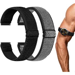 عبوتان من أحزمة ساعة الكاحل/الذراع المرنة المتوافقة مع Garmin Venu 4 45mm/Venu 3 45mm/Venu 2/Vivoactive 4، Garmin Forerunner 570 47mm/265/255/255 Music، حزام بديل من النايلون الرياضي 22 مم لهاتف Samsung in Kuwait