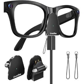 محول شحن لنظارات ميتا راي بان: Wayfarer وSkyler وHeadliner وOakley HSTN شاحن النظارات الذكية، شاحن صغير لملحقات نظارات RayBan Meta AI الذكية مع مؤشر LED، أسود in Kuwait