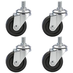 عجلات دوارة مقاس 2 بوصة - مجموعة من 4 عجلات مطاطية جذعية ملولبة مقاس 8 × 15 مم، عجلة دوارة 360 درجة لعجلات الأثاث للعربات والمشروعات التي تصنعها بنفسك in Kuwait