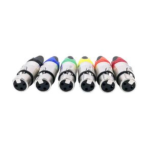 موصل XLR 3pin وصلة صوت ميكروفون موصل مكبر الصوت ذكر أنثى موصل ميكروفون ملون قطعة واحدة (ذكر أحمر) in Saudi Arabia