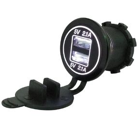 موصل USB 12 فولت إلى 5 فولت شاحن USB مزدوج منفذ USB 2.1A للدراجات النارية قطعة واحدة (أخضر) in Kuwait