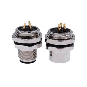 M1216 3 4 5 8 دبوس موصل الاستشعار تصاعد ثقب 16 مللي متر M12 شفة لوحة مقابس جبل خلفي اقتران ملولب ذكر أنثى M1216 1 قطعة (أنثى 5pin) in Kuwait